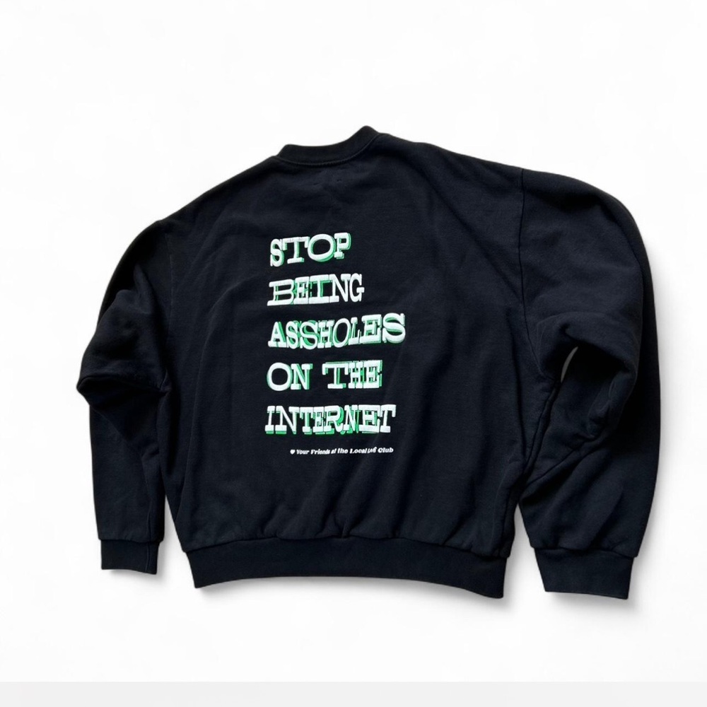 |Local Love Club| Black 100% Cotton Crewneck Sweater Men's Medium